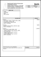 Original quote for work to be done